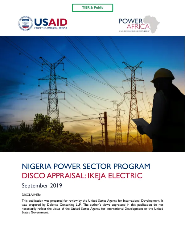 Nigeria Power Sector Program (NPSP) Ikeja Electric Assessment Report