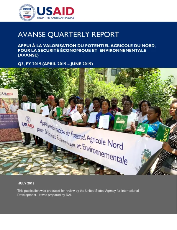 AVANSE Quarterly Report Q3 FY2019