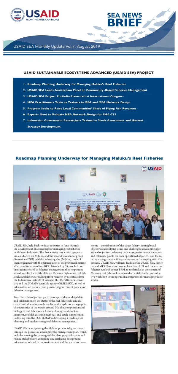 USAID SUSTAINABLE ECOSYSTEMS ADVANCED (USAID SEA) PROJECT