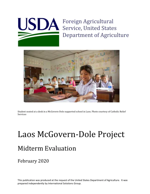USDA McGovern-Dole International Food for Education and Child Nutrition Program : learning and engaging all in primary school (LEAPS) II Project, Lao PDR