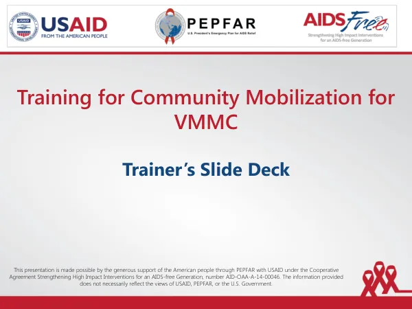 Training for Community Mobilization for VMMC Trainer's slide deck