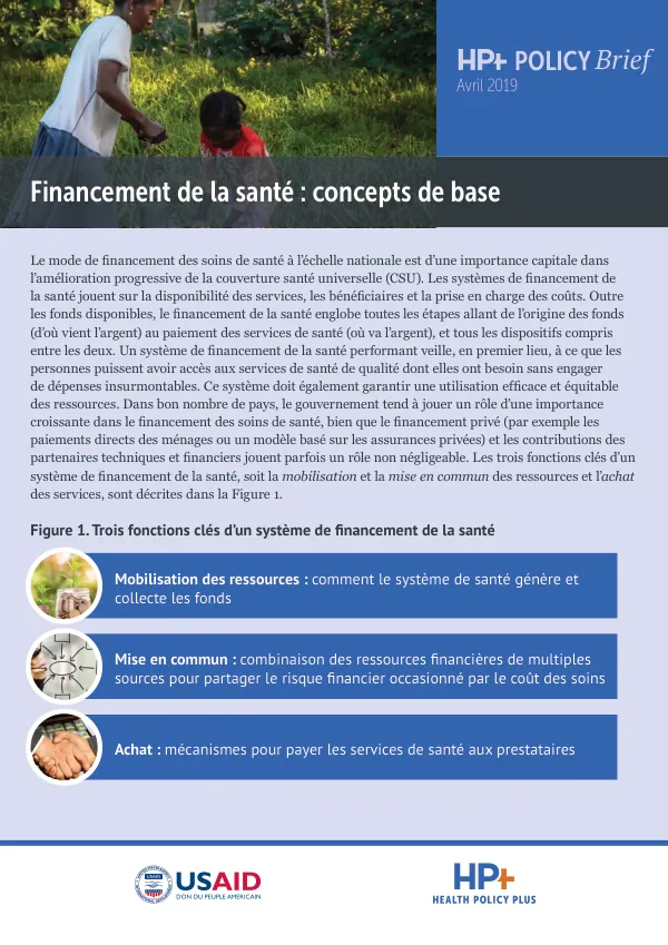 Financement de la santé : concepts de base
