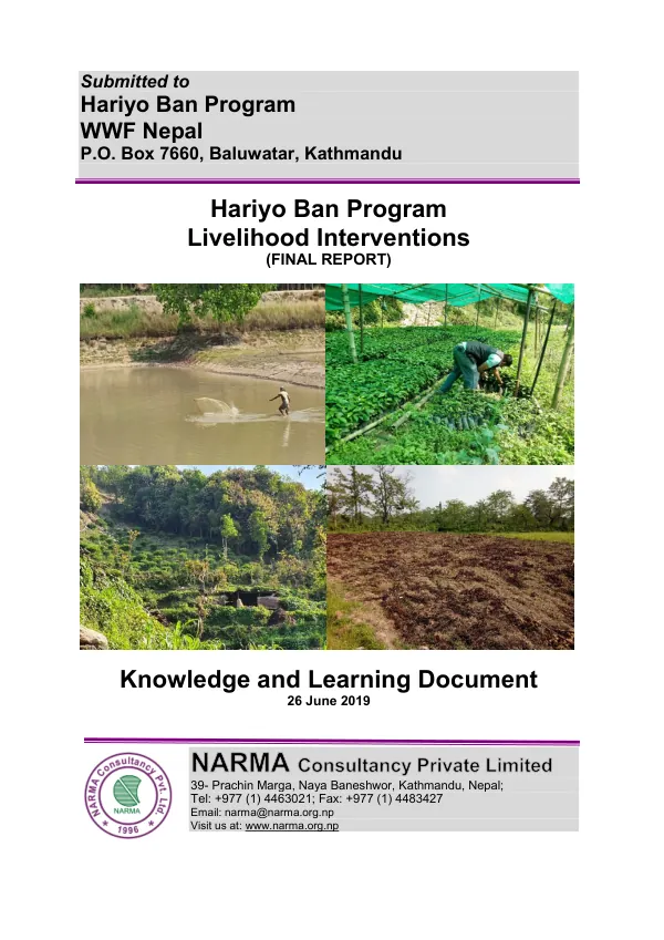 Knowledge and Learning Document: Livelihood Interventions in Hariyo Ban