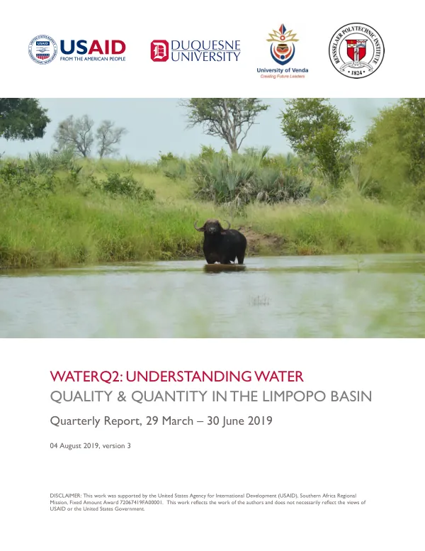 WaterQ2: Understanding Water Quality and Quantity in the Limpopo Basin