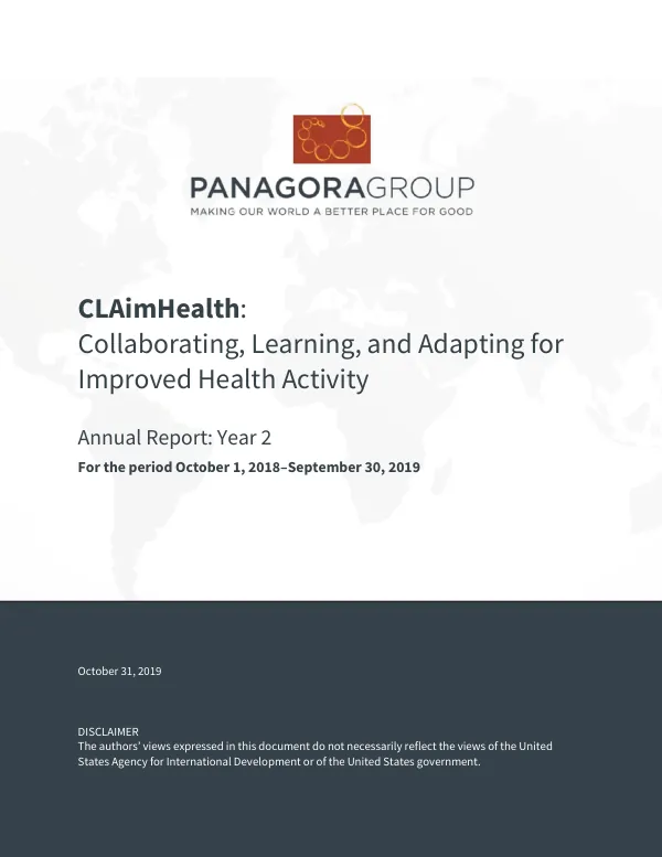 Annual Report: Year 2 for the Collaborating, Learning, and Adapting for Improved Health Activity