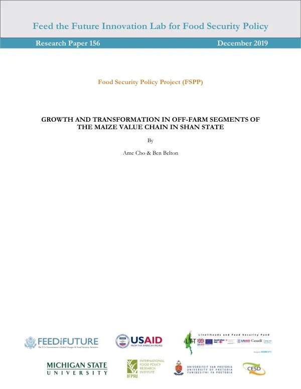 Growth and Transformation in Off-Farm Segments of the Maize Value Chain in Shan State