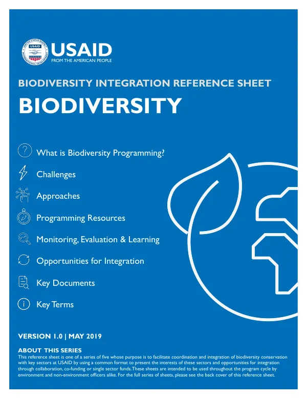 Biodiversity Integration Reference Sheet