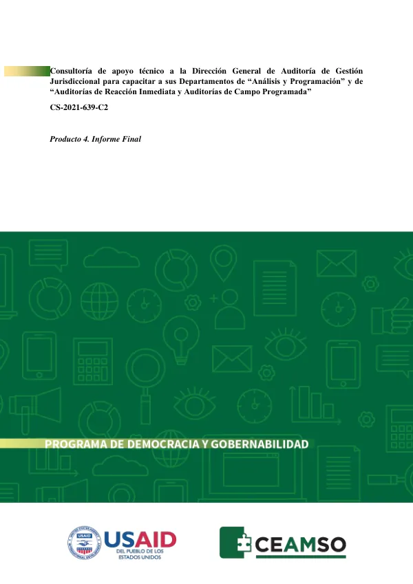 Informe Final: Capacitación en Auditoría y Derecho Procesal para la Dirección General de Auditoría de Gestión Jurisdiccional