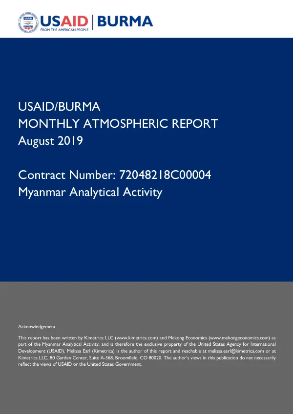 August 2019 Monthly Atmospheric Report