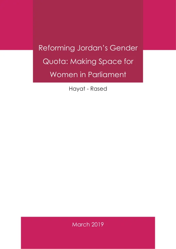 Reforming Jordan’s Gender Quota: Making Space for Women in Parliament