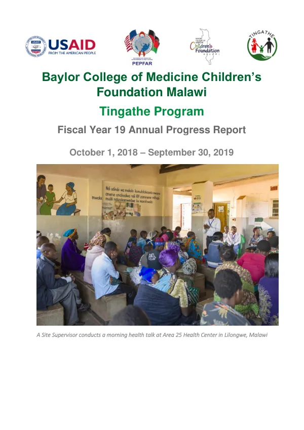 Tingathe Fiscal Year 19 Annual Progress Report