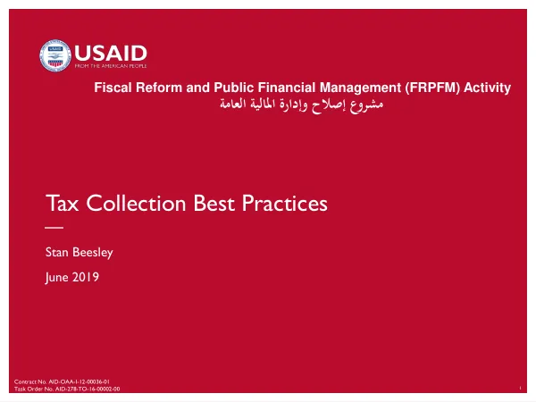 Fiscal Reform and Public Financial Management (FRPFM) Activity