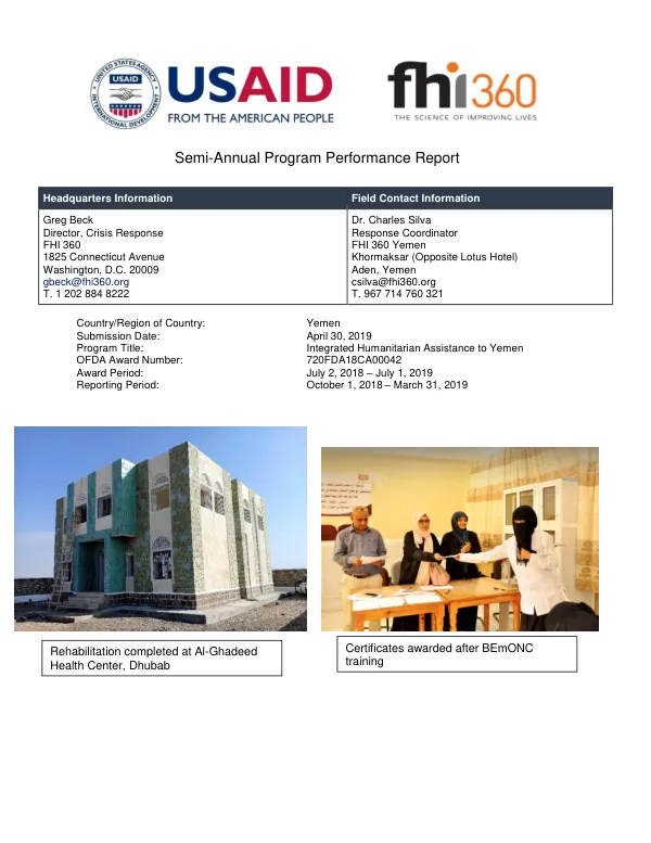 Semi-Annual Program Performance Report