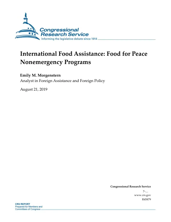 International Food Assistance: Food for Peace Nonemergency Programs