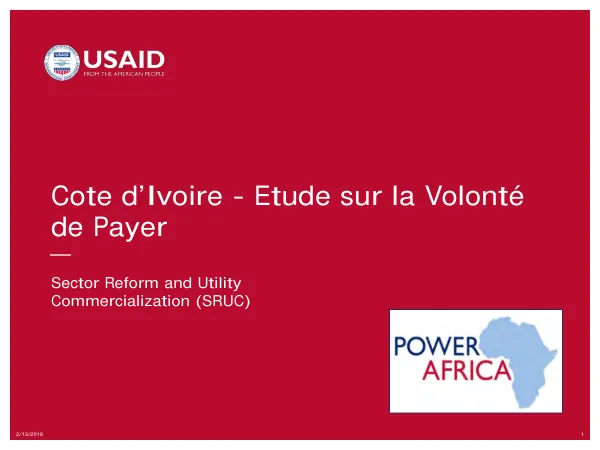 Etude sur la Volonté de Payer en Côte d'Ivoire