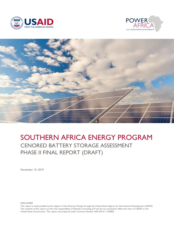CENORED Battery Storage Analysis | Phase II Final Report (Draft)