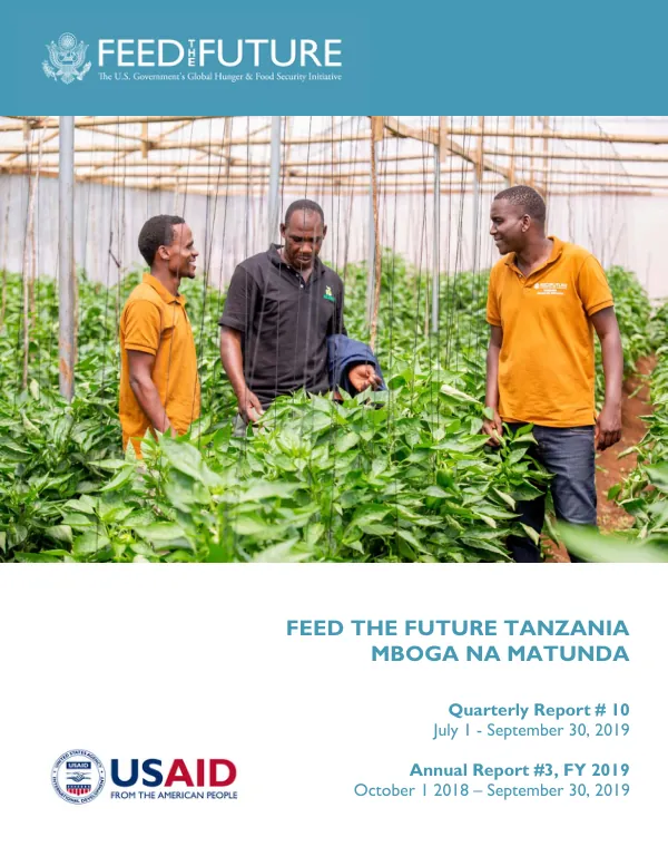 Feed the Future Tanzania Mboga na Matunda | Quarterly Report #10