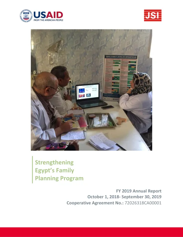 Strengthening Egypt’s Family Planning Program | PY2 Annual Report, October 2018-September 2019
