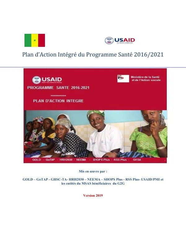 Plan d’Action Intégré du Programme Santé 2016/2021