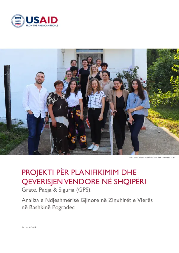 Projekti për Planifikimin dhe Qeverisjen Vendore në Shqipëri: Gratë, Paqja & Siguria (GPS): Analiza e Ndjeshmërisë Gjinore në Zinxhirët e Vlerës në Bashkinë Pogradec