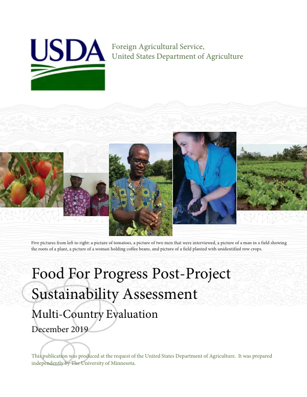 Food for progress post-project sustainability assessment : multi-country evaluation