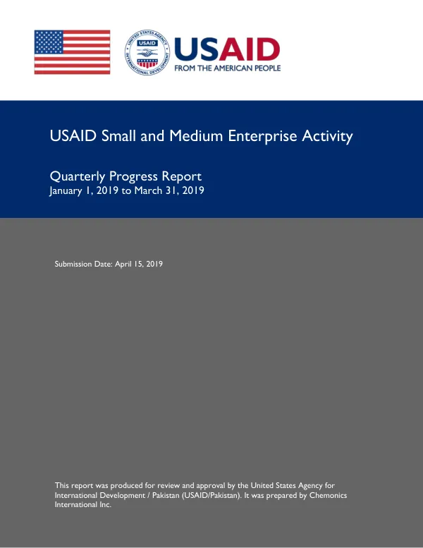 USAID Small and Medium Enterprise Activity Quarterly Progress Report (January – March 2019)