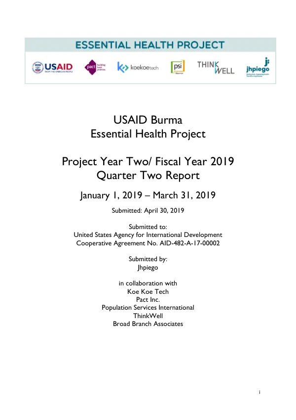 Quarter Two Report: Project Year Two/ Fiscal Year 2019
