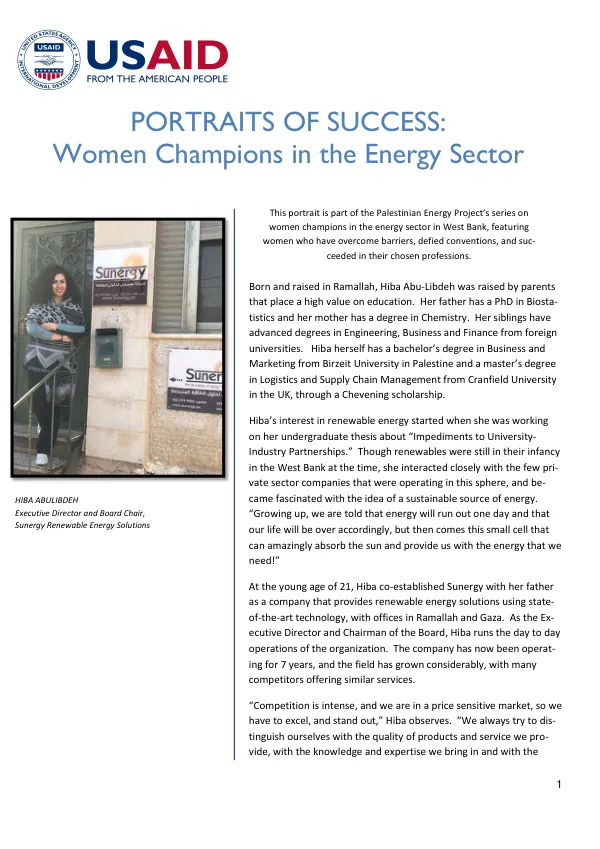 PORTRAITS OF SUCCESS: Women Champions in the Energy Sector