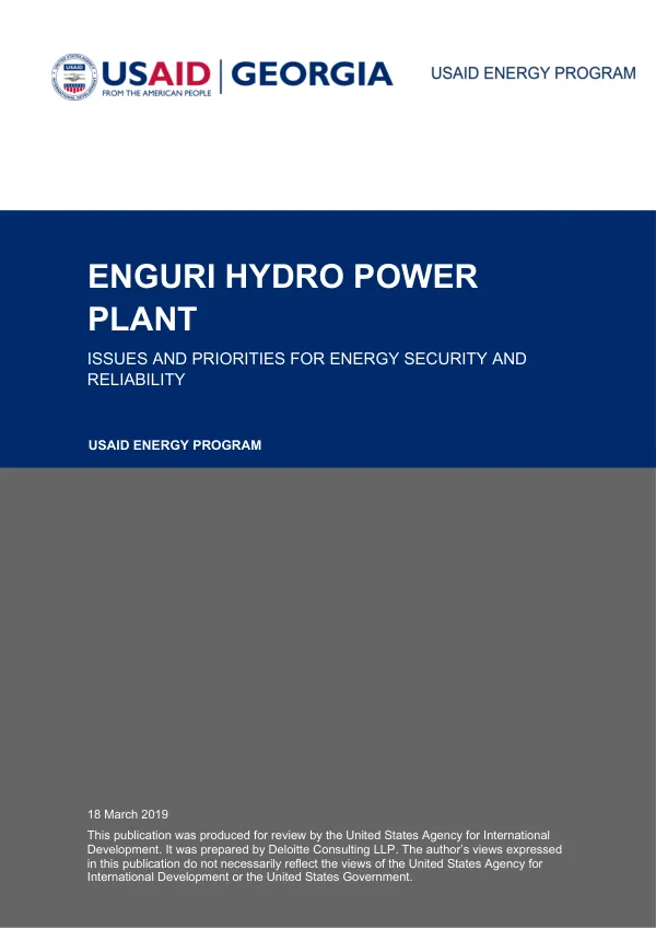 ENGURI HYDRO POWER PLANT ISSUES AND PRIORITIES FOR ENERGY SECURITY AND RELIABILITY