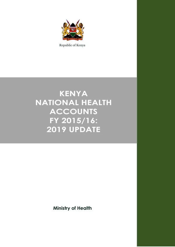 Kenya Health Accounts FY 2015/16: 2019 Update