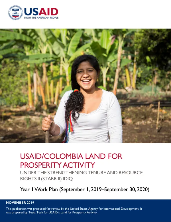 USAID's Land for Prosperity Activity: Year 1 Work Plan