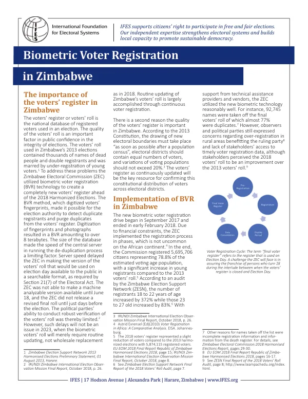 The Importance of the Voters’ Register in Zimbabwe