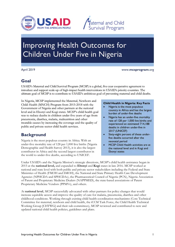 Improving Health Outcomes for Children Under Five in Nigeria