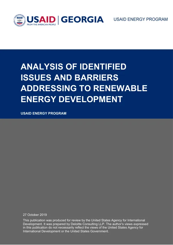 Analysis of Identified Issues and Barriers Addressing to Renewable Energy Development