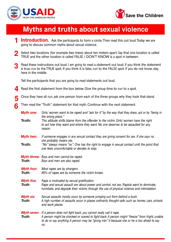 Myths and Truths About Sexual Violence