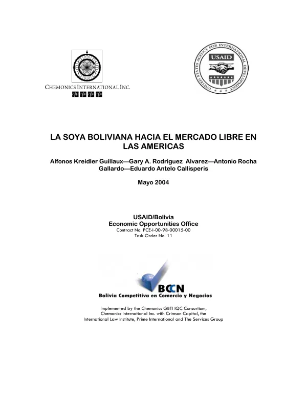 LA SOYA BOLIVIANA HACIA EL MERCADO LIBRE EN LAS AMERICAS
