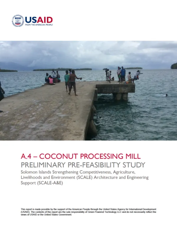 Pre-Feasibility Study – Coconut Processing Mill
