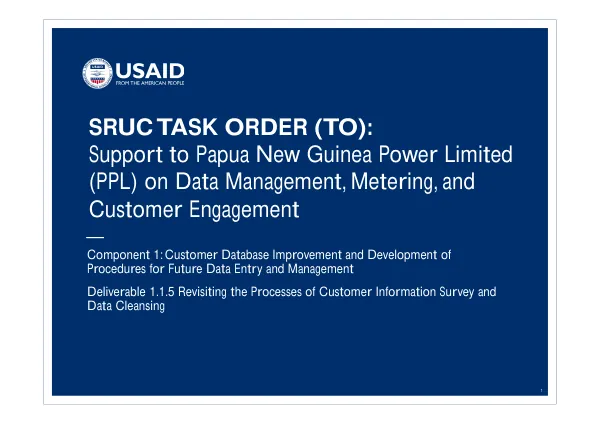 Support to Papua New Guinea Power Limited on Data Management, Metering, and Customer Engagement