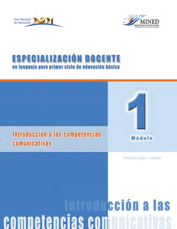 Especializacion docente en lenguaje para primer cicio de educacion basica : 1 modulo