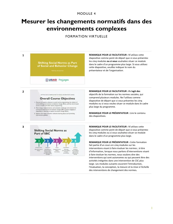 Formation Virtuelle sur les Normes Sociales