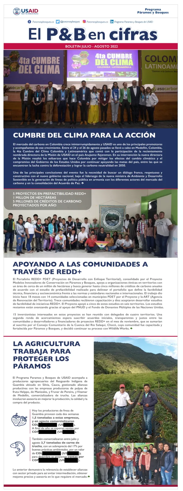Programa Paramos y Bosques l Boletin: Julio-Agosto 2022