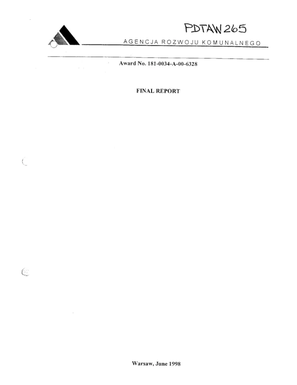 Award no. 181-0034-A-00-6328[-00] : final report