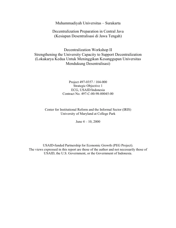 Potential for sustained provision of health services by sector PVOs in the Dominican Republic : an economic and institutional analysis