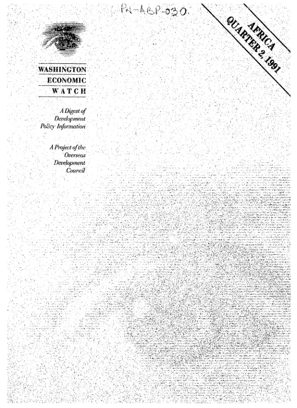 Washington economic watch : a digest of development policy information, quarter 2, 1991 -- Africa, Asia, Latin America