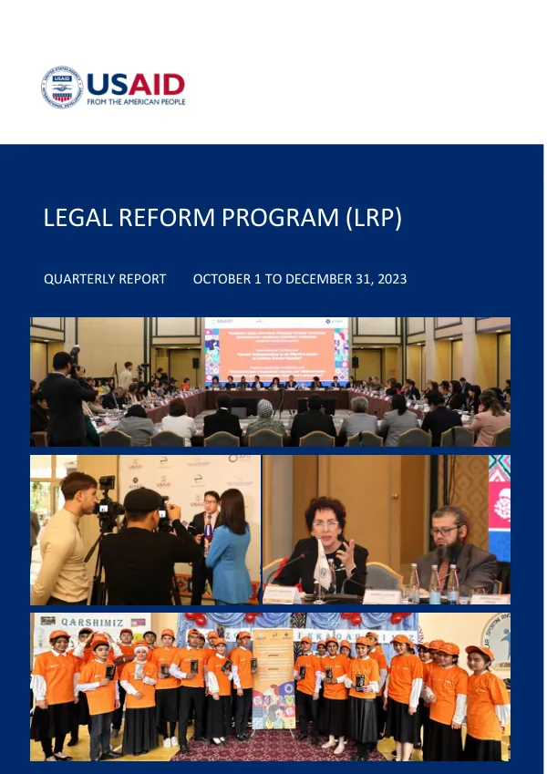 USAID LEGAL REFORM PROGRAM FY 2024 FIRST QUARTERLY REPORT: OCTOBER 1, 2023 – DECEMBER 31, 2023