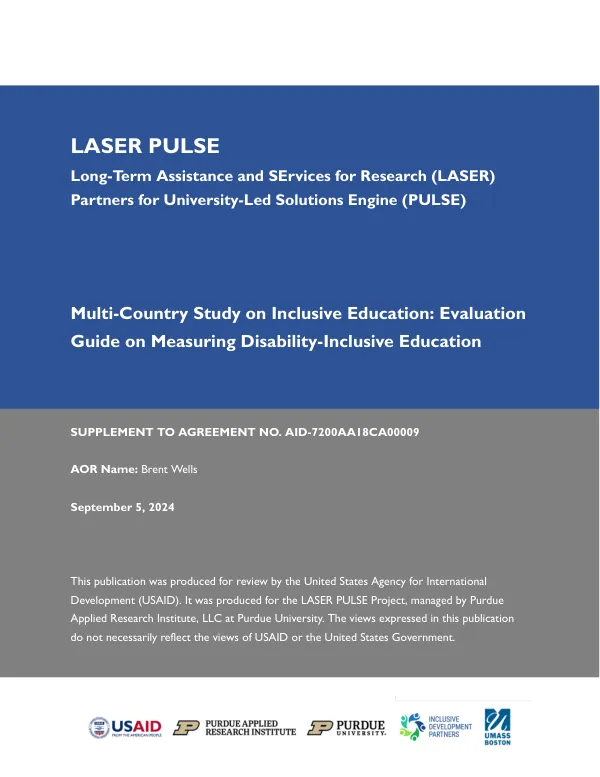 Multi-Country Study on Inclusive Education: Evaluation Guide on Measuring Disability-Inclusive Education