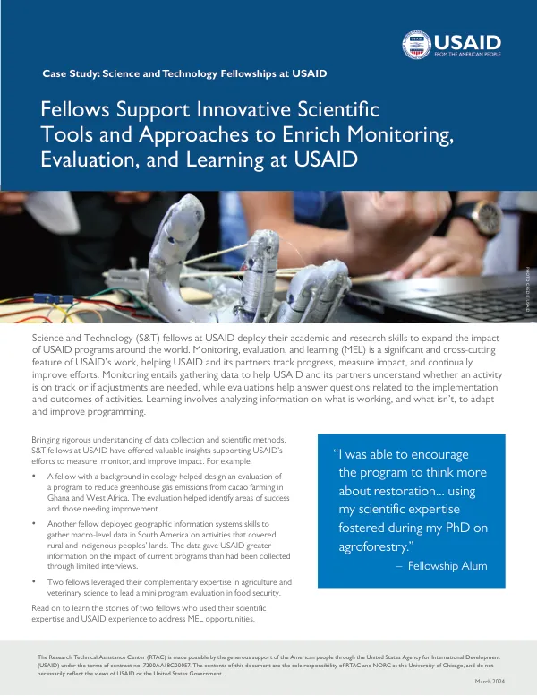 Fellows Support Innovative Scientific Tools and Approaches to Enrich Monitoring, Evaluation, and Learning at USAID