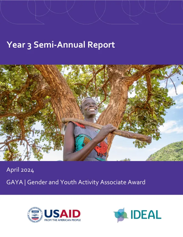 Year 3 Semi-Annual Report: Gender and Youth Activity Associate Award