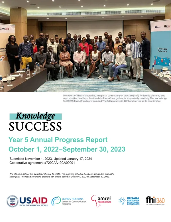 Knowledge SUCCESS Year 5 Annual Progress Report