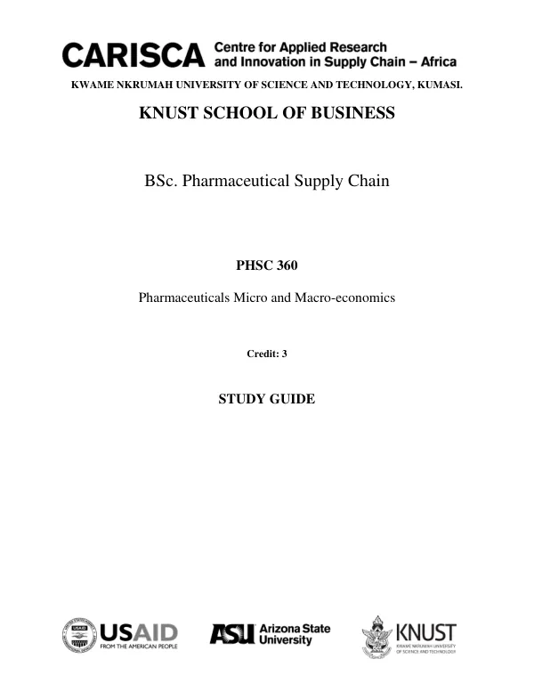 Pharmaceuticals Micro and Macro-economics Study Guide